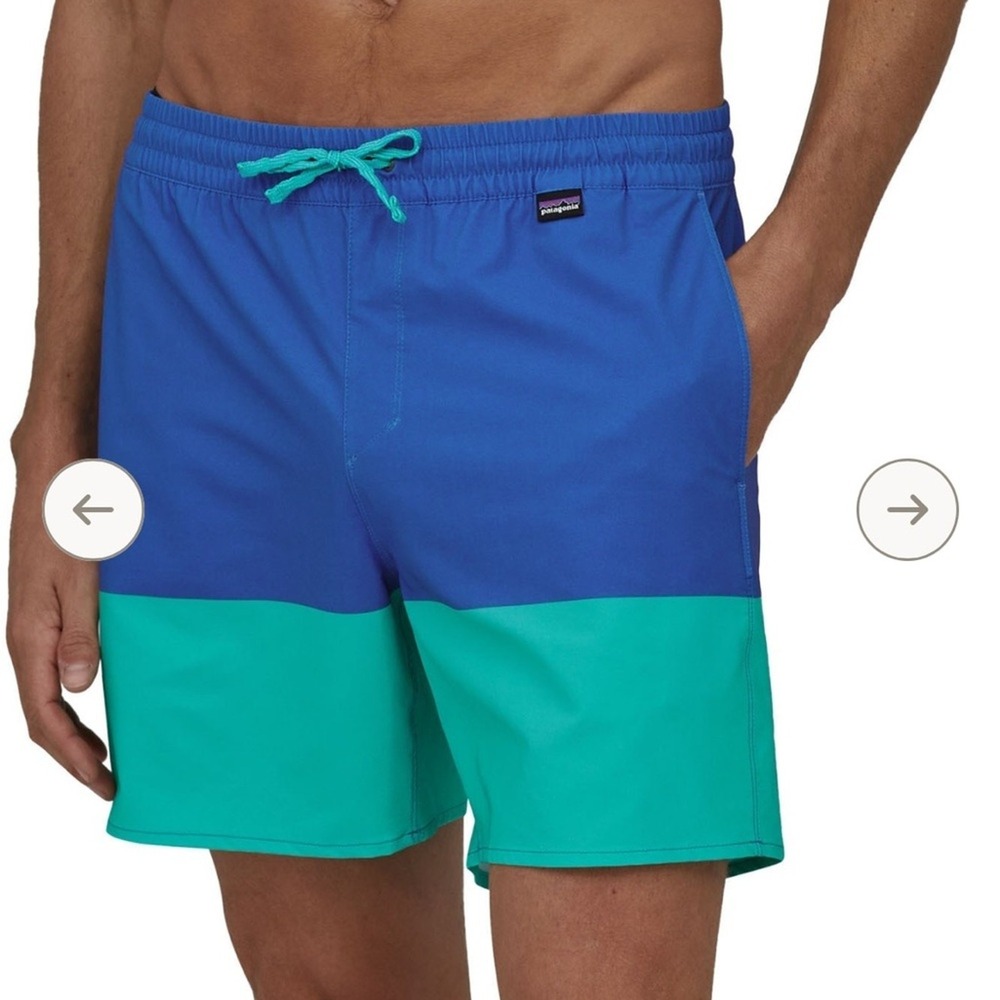 Patagonia Hydropeak Shorts Sz S NWT Blue Colorblock Surf Swim Performance Beach